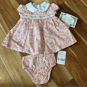 NWT Iris and Ivy 2 piece embroidered dress. Size 0-3 months.